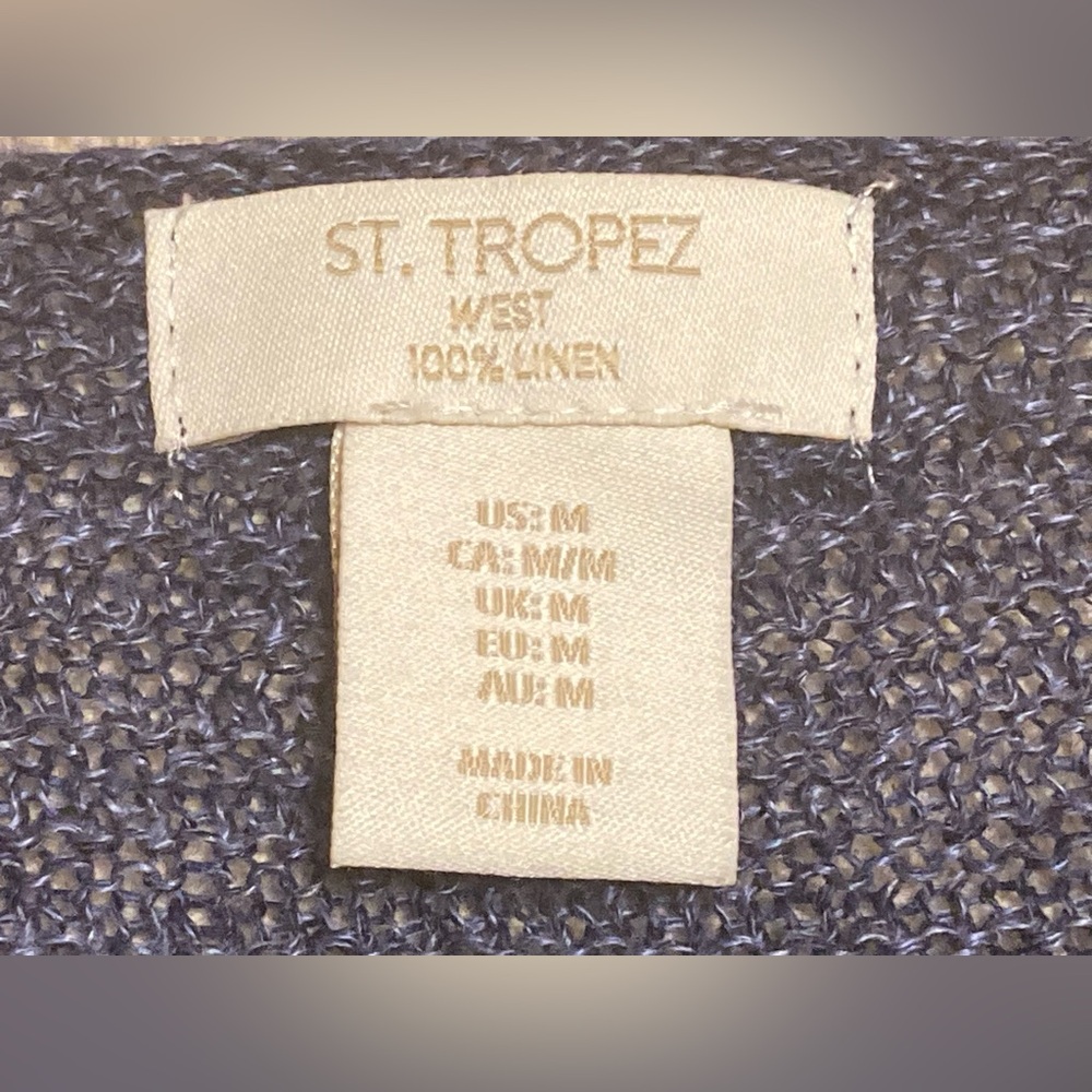 ST..TROPEZ West 100% Linen Sweater. Size Medium. - Picture 3 of 9